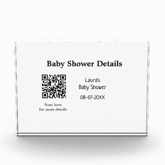 BABY SHOWER DETAILS QR SCAN CODE MINIMAL MODERN RU FOTOBLOKKEN (Voorkant)