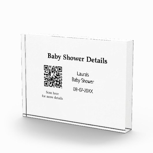 BABY SHOWER DETAILS QR SCAN CODE MINIMAL MODERN RU FOTOBLOKKEN (Rechts)