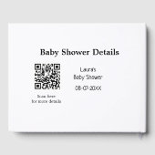 BABY SHOWER DETAILS QR SCAN CODE MINIMAL MODERN RU GASTENBOEK (Achterkant)
