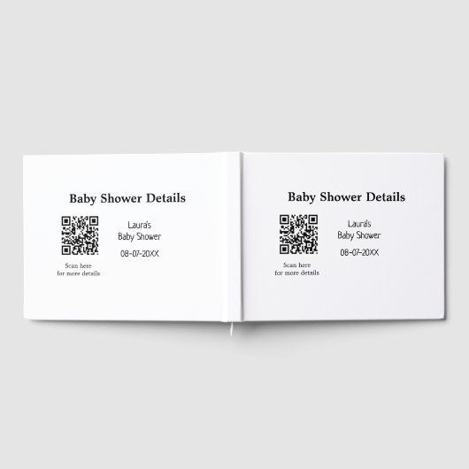 BABY SHOWER DETAILS QR SCAN CODE MINIMAL MODERN RU GASTENBOEK (Volledig)
