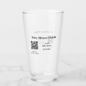 BABY SHOWER DETAILS QR SCAN CODE MINIMAL MODERN RU GLAS (Achterkant)
