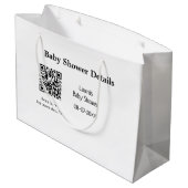 BABY SHOWER DETAILS QR SCAN CODE MINIMAL MODERN RU GROOT CADEAUZAKJE (Achterkant Gekanteld)