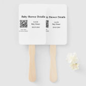 BABY SHOWER DETAILS QR SCAN CODE MINIMAL MODERN RU HANDWAAIER (Voorkant en achterkant)