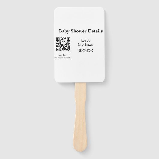 BABY SHOWER DETAILS QR SCAN CODE MINIMAL MODERN RU HANDWAAIER (Voorkant)