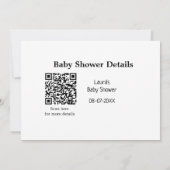 BABY SHOWER DETAILS QR SCAN CODE MINIMAL MODERN RU KAART (Achterkant)