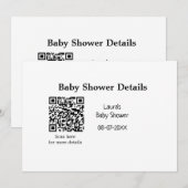 BABY SHOWER DETAILS QR SCAN CODE MINIMAL MODERN RU KAART (Voorkant / Achterkant)