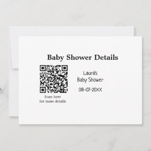 BABY SHOWER DETAILS QR SCAN CODE MINIMAL MODERN RU KAART
