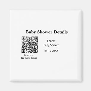 BABY SHOWER DETAILS QR SCAN CODE MINIMAL MODERN RU MAGNEET