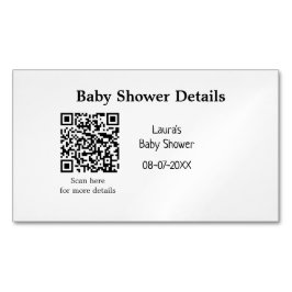 BABY SHOWER DETAILS QR SCAN CODE MINIMAL MODERN RU MAGNETISCH VISITEKAARTJE