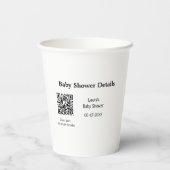 BABY SHOWER DETAILS QR SCAN CODE MINIMAL MODERN RU PAPIEREN BEKERS (Achterkant)
