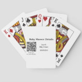 BABY SHOWER DETAILS QR SCAN CODE MINIMAL MODERN RU POKERKAARTEN (Achterkant)