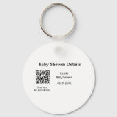 BABY SHOWER DETAILS QR SCAN CODE MINIMAL MODERN RU SLEUTELHANGER (Voorkant)