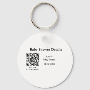 BABY SHOWER DETAILS QR SCAN CODE MINIMAL MODERN RU SLEUTELHANGER