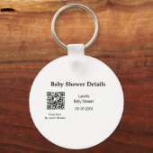 BABY SHOWER DETAILS QR SCAN CODE MINIMAL MODERN RU SLEUTELHANGER (Achterkant)