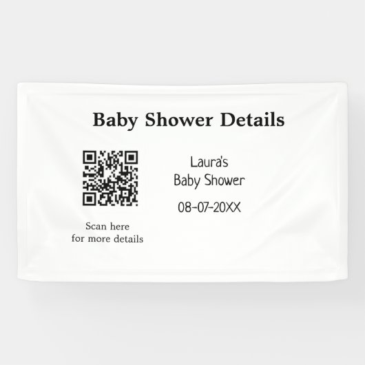 BABY SHOWER DETAILS QR SCAN CODE MINIMAL MODERN RU SPANDOEK (Horizontaal)