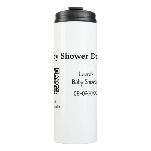 BABY SHOWER DETAILS QR SCAN CODE MINIMAL MODERN RU THERMOSBEKER (Voorkant)