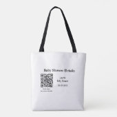 BABY SHOWER DETAILS QR SCAN CODE MINIMAL MODERN RU TOTE BAG (Achterkant)
