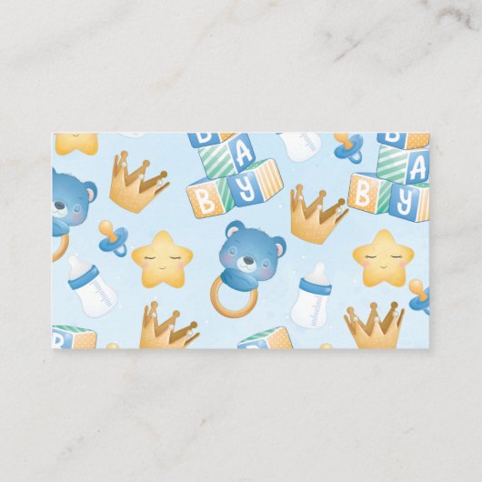 Baby shower Diaper raffle Baby Boy Informatiekaartje (Achterkant)