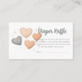Baby Shower Diaper Raffle Card - Boho Heart Informatiekaartje (Voorkant)
