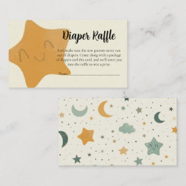 Baby Shower Diaper Raffle Card–Boho Stars & Moons Informatiekaartje