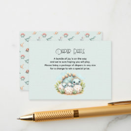 Baby Shower Diaper Raffle Card Dinosaur Dino Mite Informatiekaartje