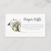 Baby Shower Diaper Raffle Card - Rustic Floral Informatiekaartje (Voorkant)
