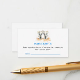 Baby Shower Diaper Raffle Card – Twins Baby Shower Informatiekaartje