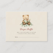 Baby Shower Diaper Raffle Card with Teddy Bear Informatiekaartje (Voorkant)