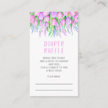Baby shower Diaper Raffle Floral Lavender Tulips
