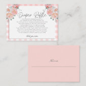 Baby shower Diaper Raffle | FUNNY Baby Koral Informatiekaartje (Voorkant / Achterkant)