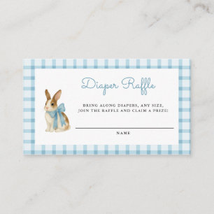 Baby Shower Diaper Raffle in Vintage Konijn-thema Informatiekaartje