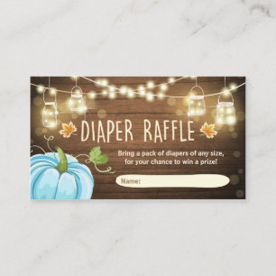Baby shower Diaper Raffle Kaart Rustic Pumpkin
