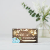 Baby shower Diaper Raffle Kaart Rustic Pumpkin (Staand voorkant)