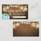 Baby shower Diaper Raffle Kaart Rustic Pumpkin (Voorkant / Achterkant)