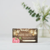 Baby shower Diaper Raffle Kaart Rustic Pumpkin (Staand voorkant)