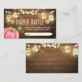 Baby shower Diaper Raffle Kaart Rustic Pumpkin (Voorkant / Achterkant)