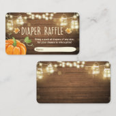 Baby shower Diaper Raffle Kaart Rustic Pumpkin (Voorkant / Achterkant)