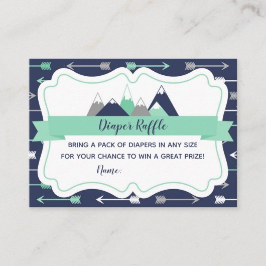 baby shower Diaper Raffle-kaartje Informatiekaartje (Voorkant)