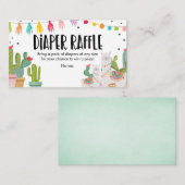 baby shower Diaper Raffle Mexican Cactus Llama Informatiekaartje (Voorkant / Achterkant)