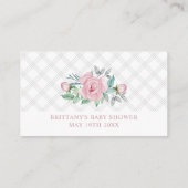 Baby shower Diaper Raffle Pink Peony Bouquet Informatiekaartje (Achterkant)