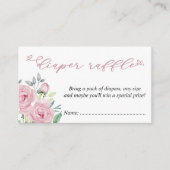Baby shower Diaper Raffle Pink Peony Bouquet Informatiekaartje (Voorkant)
