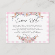 Baby shower Diaper Raffle | Roze Rose Floral