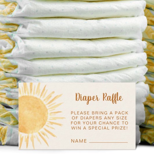 Baby shower Diaper Raffle Sunshine Informatiekaartje