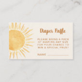 Baby shower Diaper Raffle Sunshine Informatiekaartje (Voorkant)