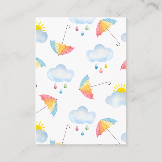 baby shower Diaper Raffle Ticket | Baby Sprinkle Informatiekaartje (Achterkant)