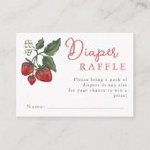 Baby Shower Diaper Raffle Ticket Berry Theme Informatiekaartje (Voorkant)