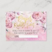 Baby shower Diaper Raffle Ticket Bohemian Flowers Informatiekaartje (Voorkant)