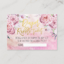 Baby shower Diaper Raffle Ticket Bohemian Flowers Informatiekaartje