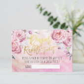 Baby shower Diaper Raffle Ticket Bohemian Flowers Kaart (Staand voorkant)