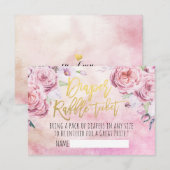 Baby shower Diaper Raffle Ticket Bohemian Flowers Kaart (Voorkant / Achterkant)